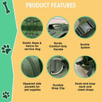Zeus Urban medium tactical pet harness laid flat with unbuckled straps