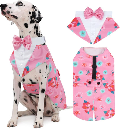 Kuoser authentic American flag patterned pet apparel set flat lay view