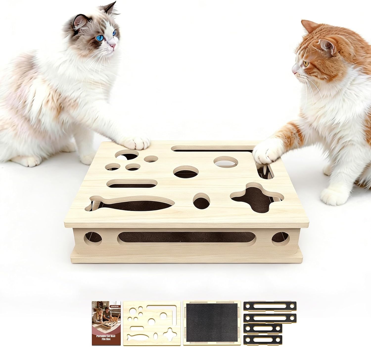 USA imported interactive cat scratch box placed on living room floor