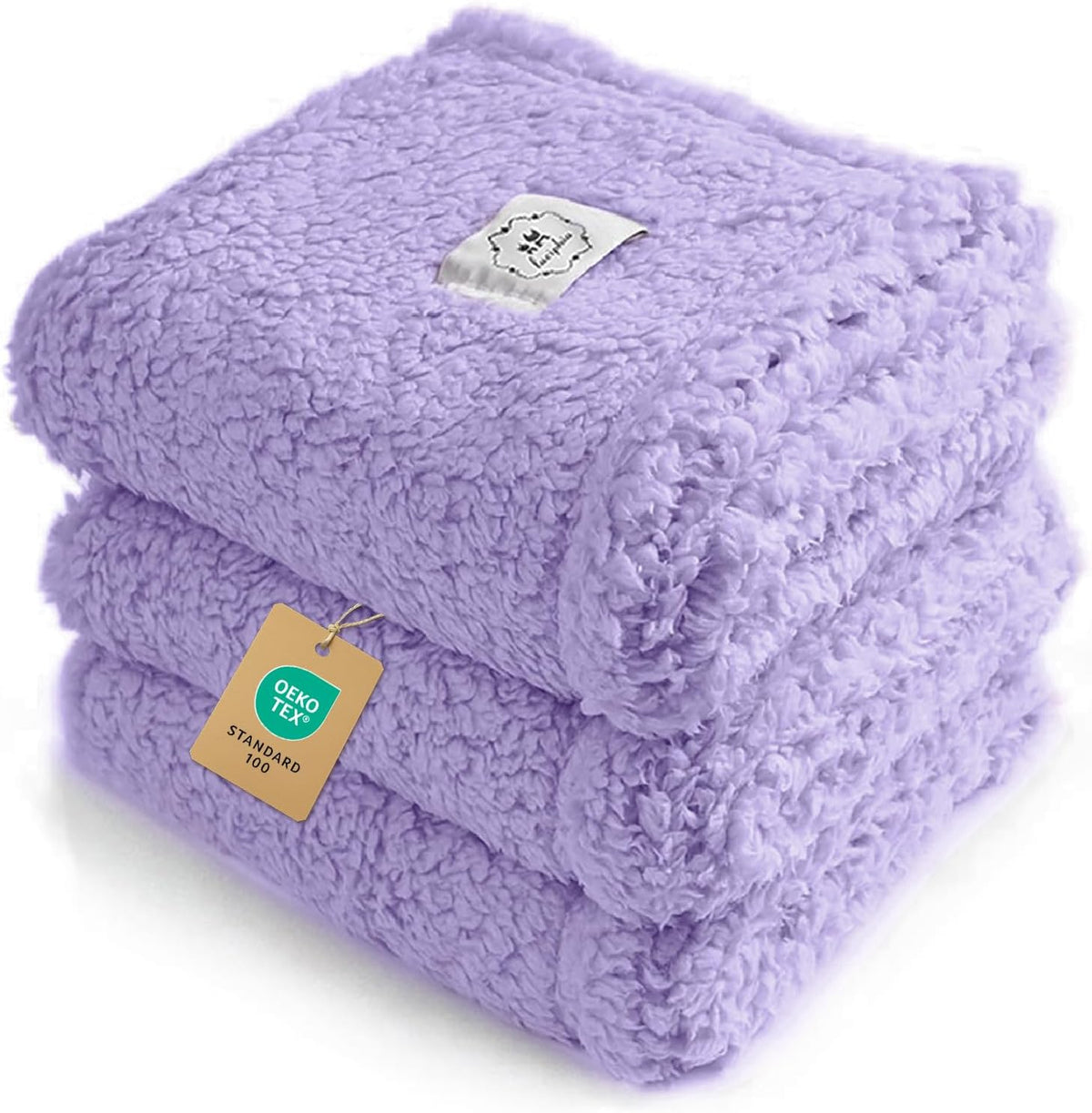 Luciphia 1 Pack 3 Calming Dog Blanket Fluffy Premium Fleece Pet Blankets Soft Sherpa Throw for Dogs Puppy Cat Grey/Beige/HazeBlue Small (23" x16") - Image 14