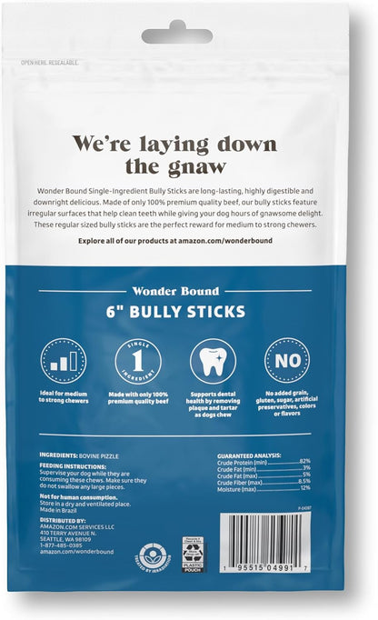 Six inch all natural beef bully sticks for dogs