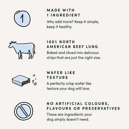 Natural imported dog treats bag showing product details