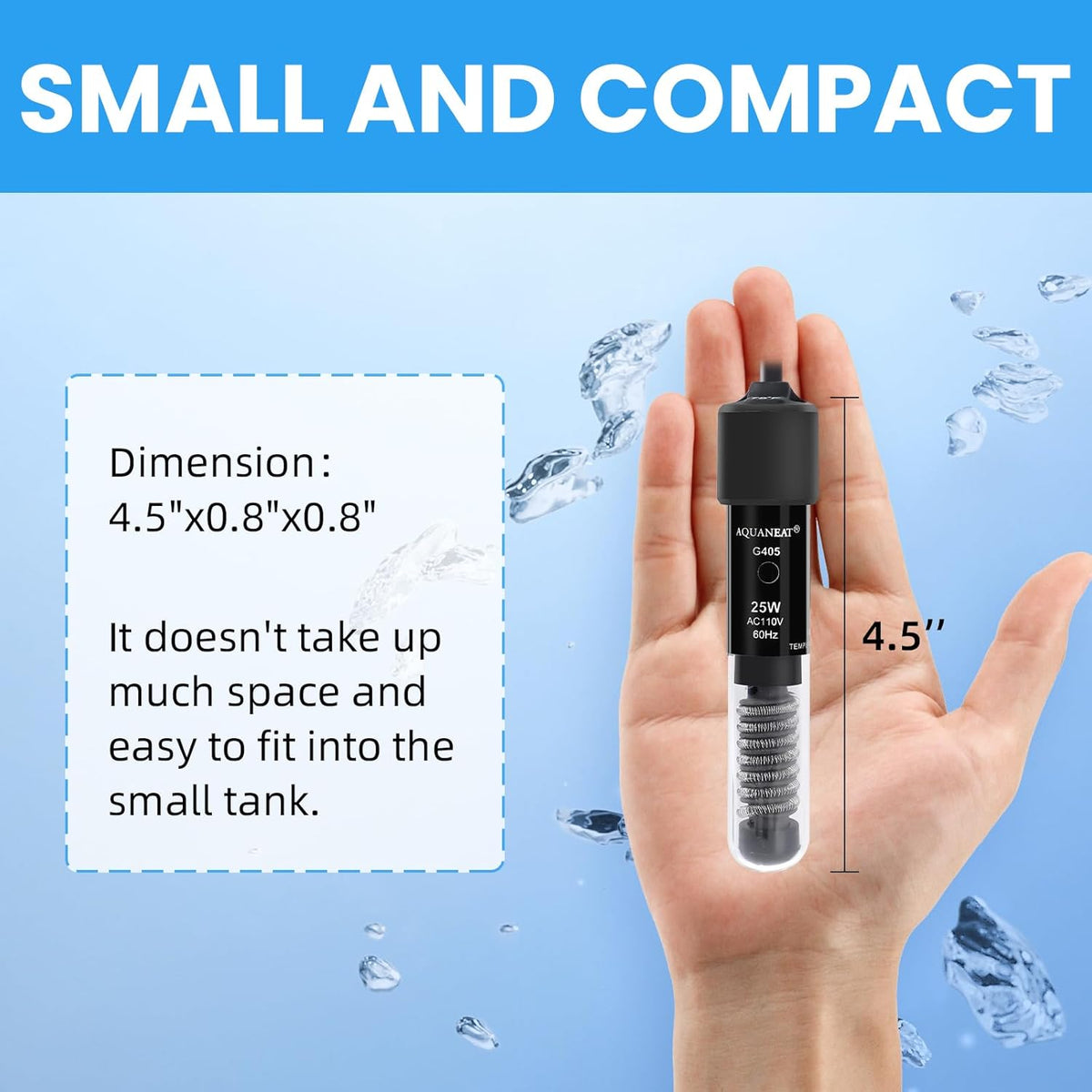 Aquaneat submersible water thermostat with indicator light
