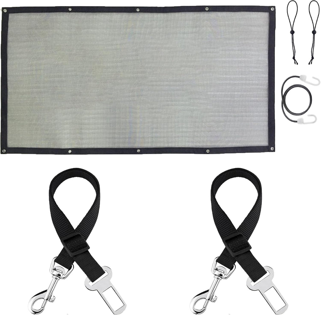 SunGrow Elastic Nylon Dog Seat Belt, 24" - 36", Adjustable Black Harness, Elastic Tether with Metal Buckles, 2 Pcs per Pack - Image 9