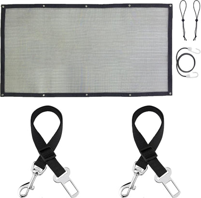 SunGrow Elastic Nylon Dog Seat Belt, 24" - 36", Adjustable Black Harness, Elastic Tether with Metal Buckles, 2 Pcs per Pack - Image 9