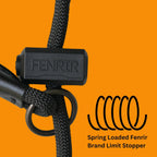 Black nylon canine slip collar with steel O rings side profile