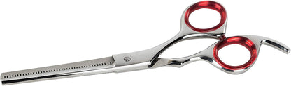 Close up of thinning shears comb-tooth blade for dog grooming