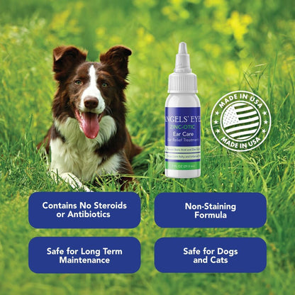 Close up of Zinc-Otic ear relief label for dogs and cats