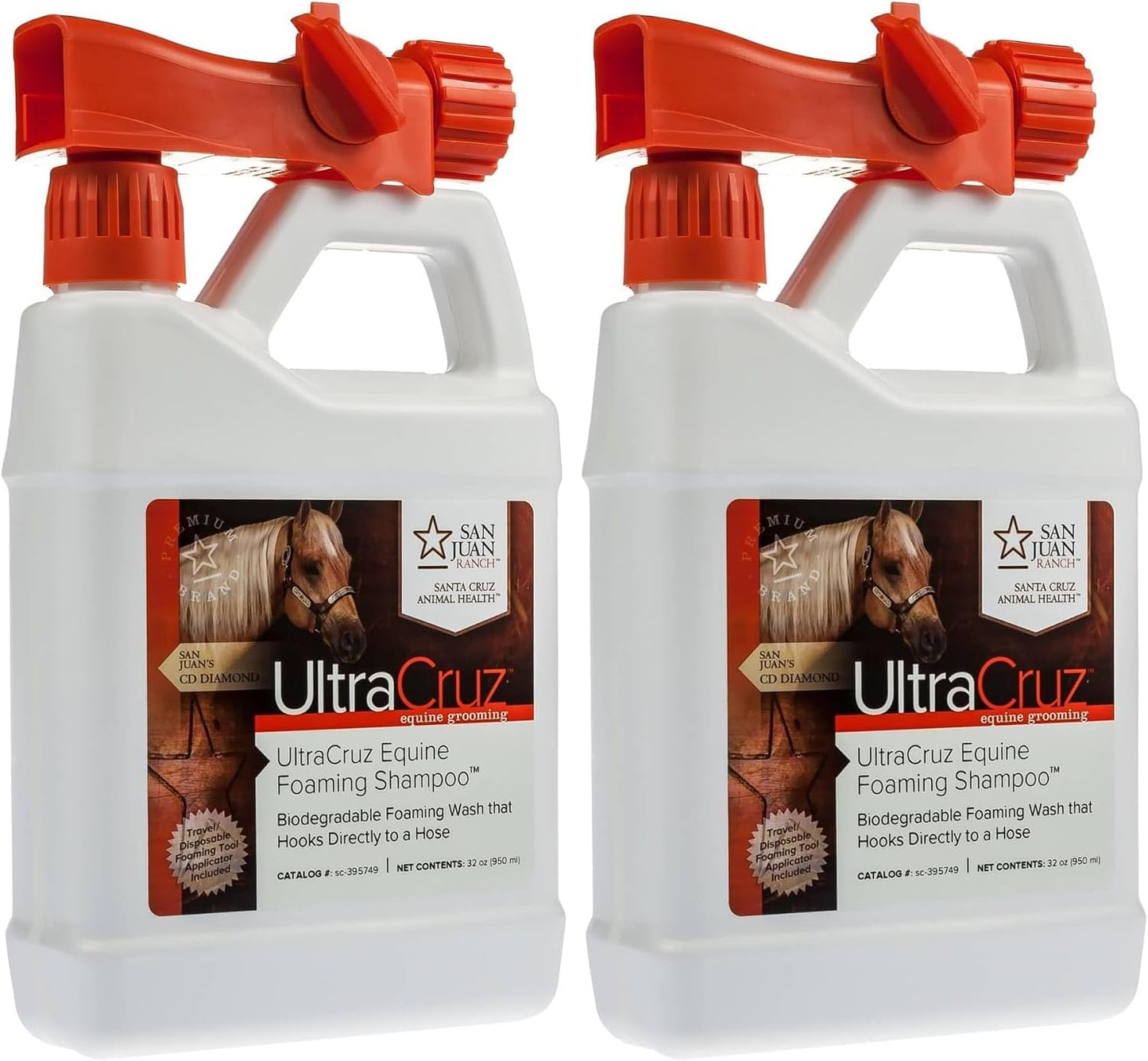 Imported USA equine foaming shampoo for deep cleaning horse coats safely.