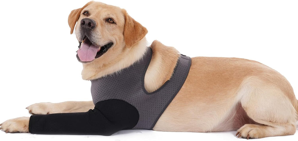 Washable anti lick pet garment for canine front leg protection