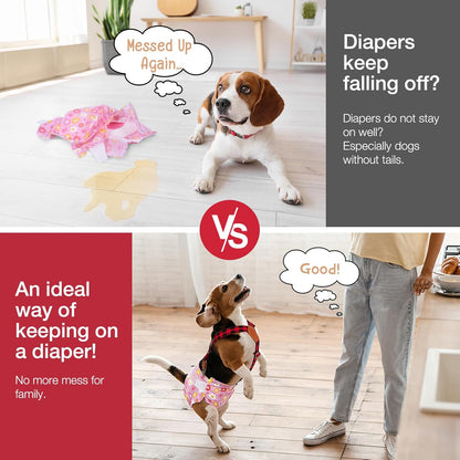 Two pack dog diaper keeper straps for small female dogs and puppies