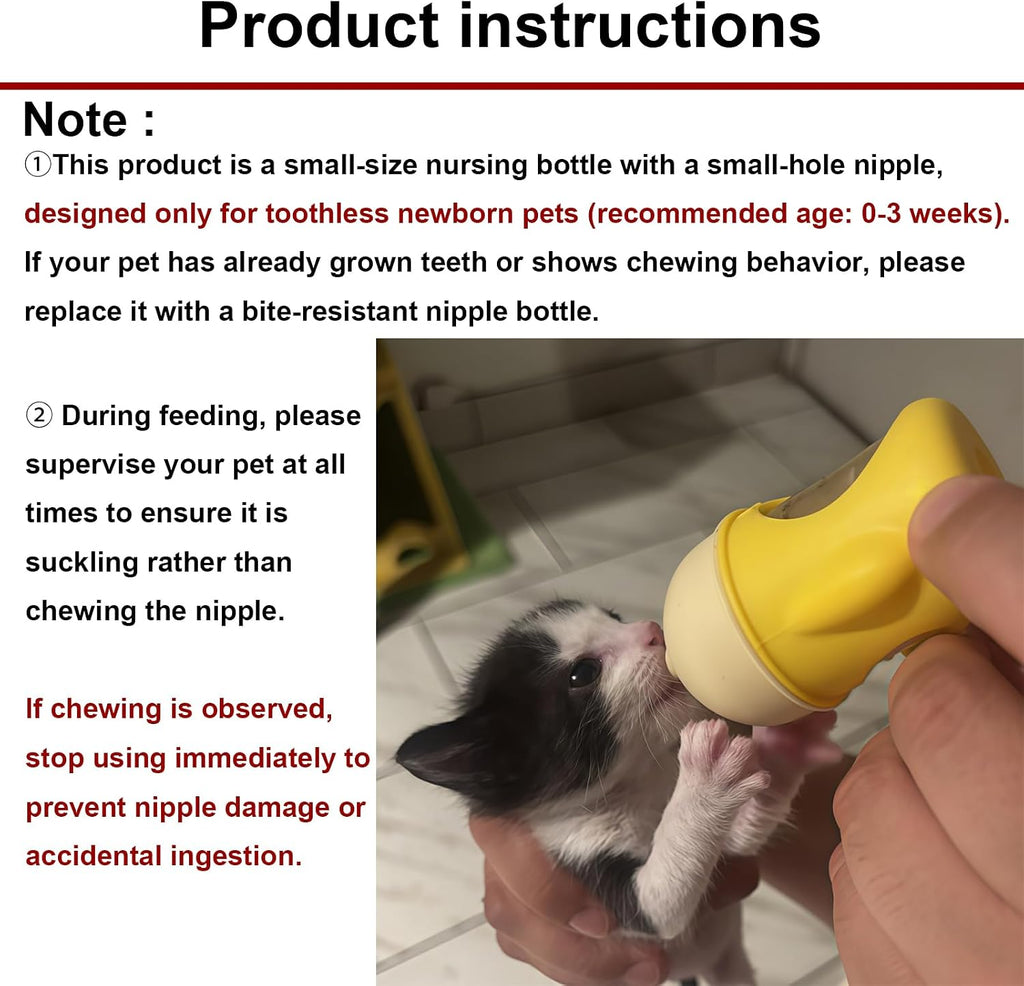 Compact yellow puppy nursing bottle held in hand to illustrate small scale