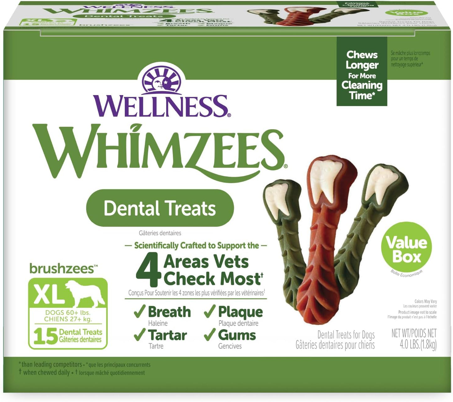 Wellness WHIMZEES Value Pack Natural Dog Dental Treat, Chews, Freshens Breath, Large Size, 50.9 oz Box, 24 Count - Image 14