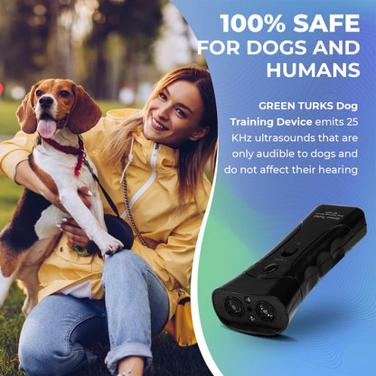 Handheld ultrasonic dog training tool with LED light feature