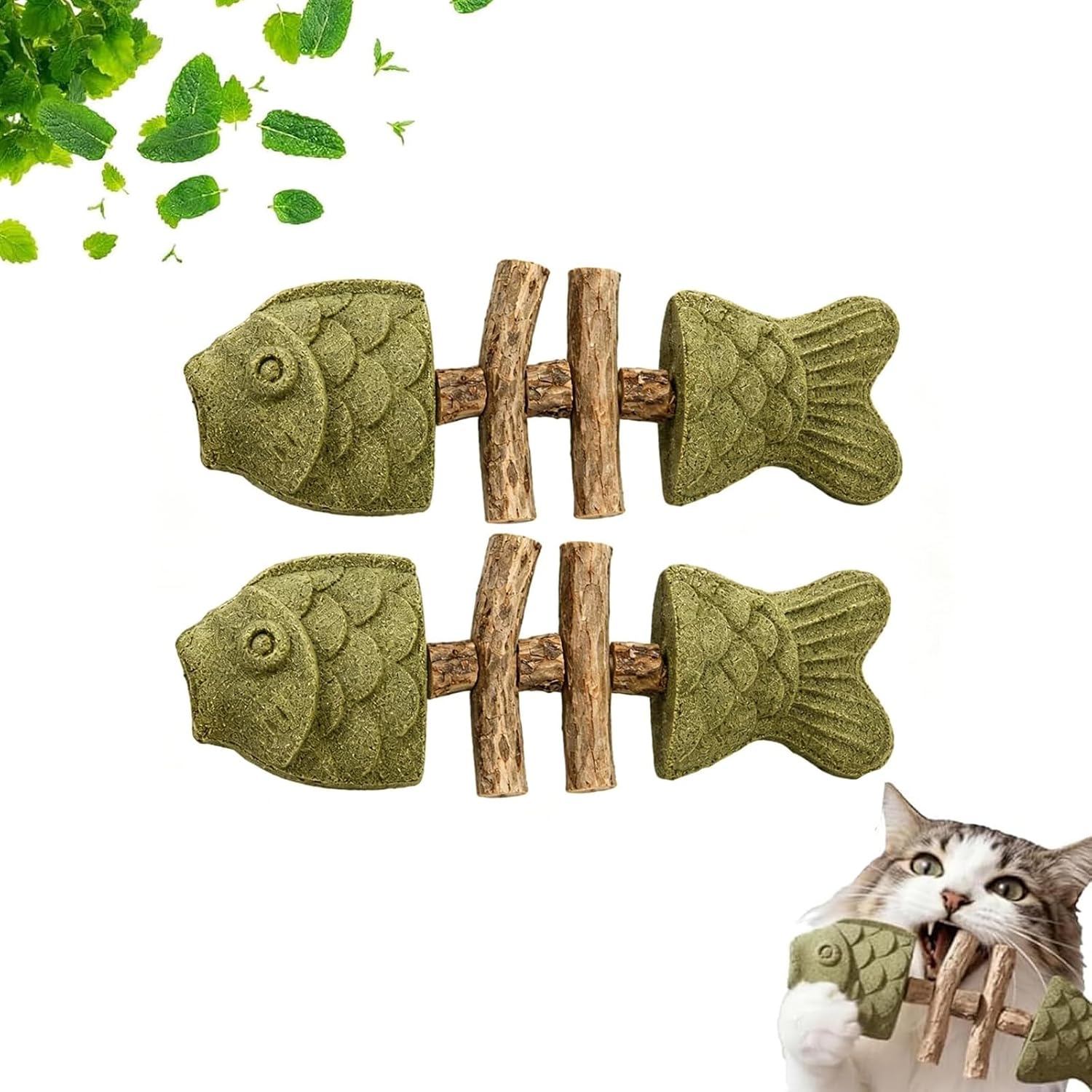 2026 New Creative Fish Bone Cat Dental Chew Toy -Natural Catnip & Silvervine Teeth Cleaning Stick, Fix Cat Dental Health, Durable Wooden Feline Tooth Care Tool (C) - Image 15