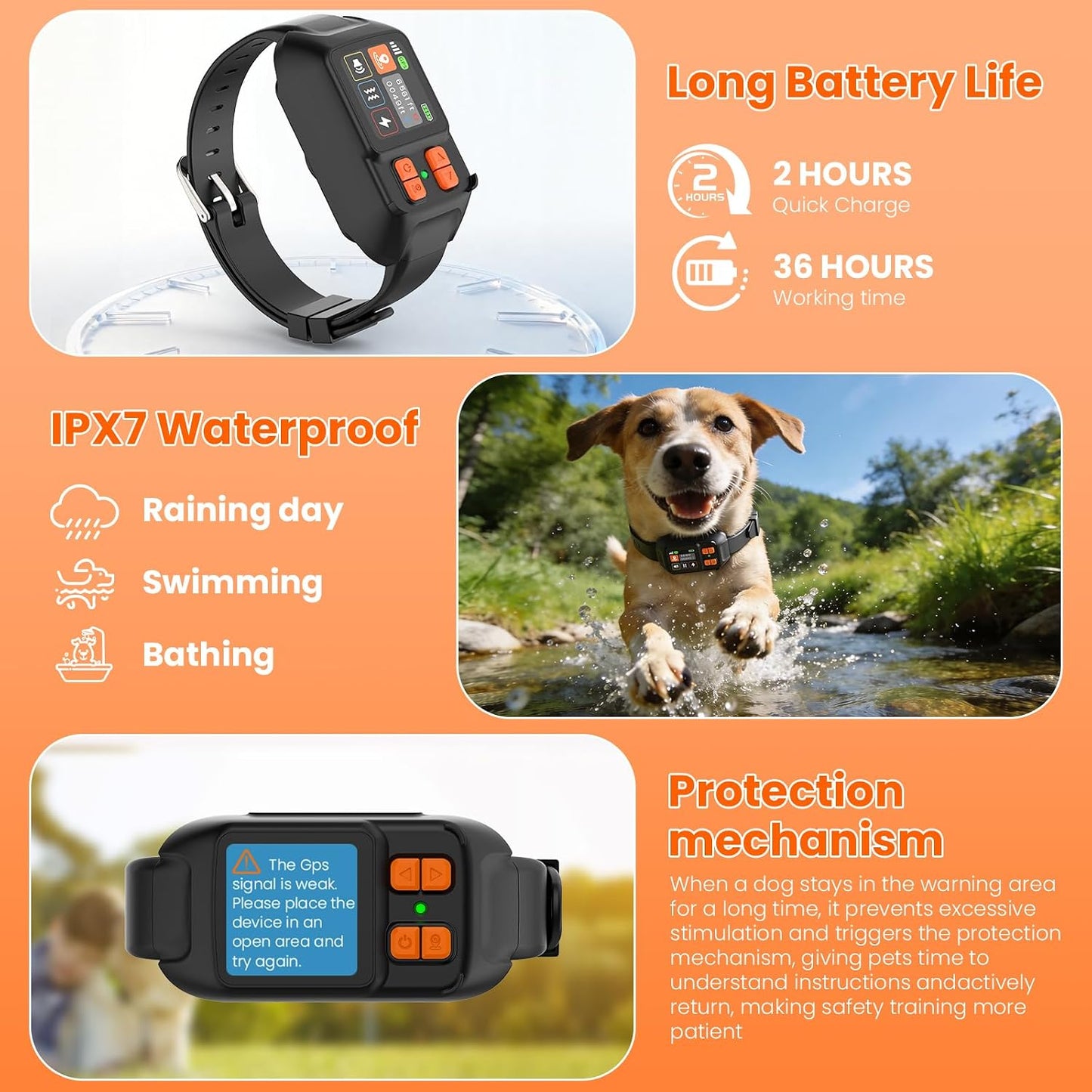 Complete kit overview of the off grid satellite dog containment system including charging accessories.