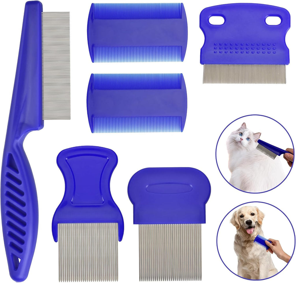 Flea Comb for Cats Dogs, 6 Pack Pet Lice Comb Set Pet Grooming Pets for Small, Medium & Large PetsPink - Image 9