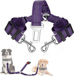 SlowTon Dog Seat Belt, Double Dog Seatbelt Adjustable Vehicle Safety Leash with Elastic Bungee Buffer, Reflective No Tangle Y Shape Two Dog Harness Seat Belt Splitter for Pets Car Trip (Black, M) - Image 14
