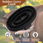 Horse grooming curry brush soft rubber teeth for dirt removal