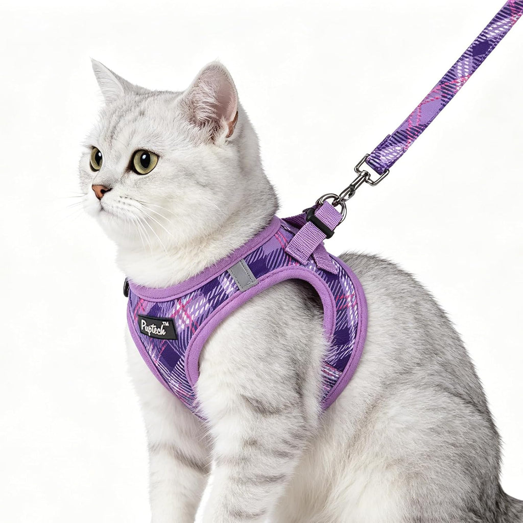 PUPTECK Cat Harness and Leash Set for Small Medium Cats, No Pull Step-in Soft Mesh Puppy Cat Vest Harnesses Reflective at Night, Green, S - Image 9