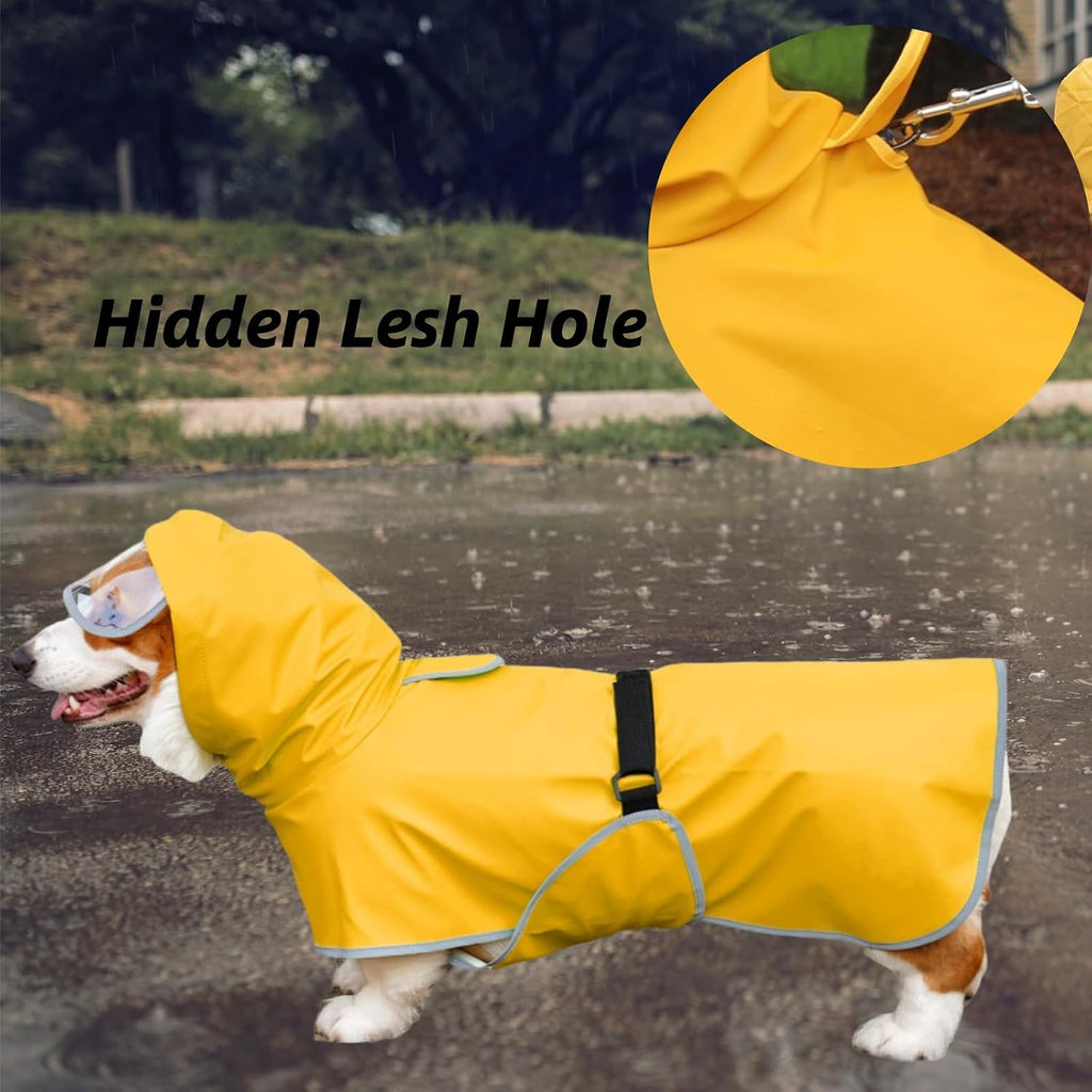 Adjustable waterproof pet slicker poncho packable design with storage bag