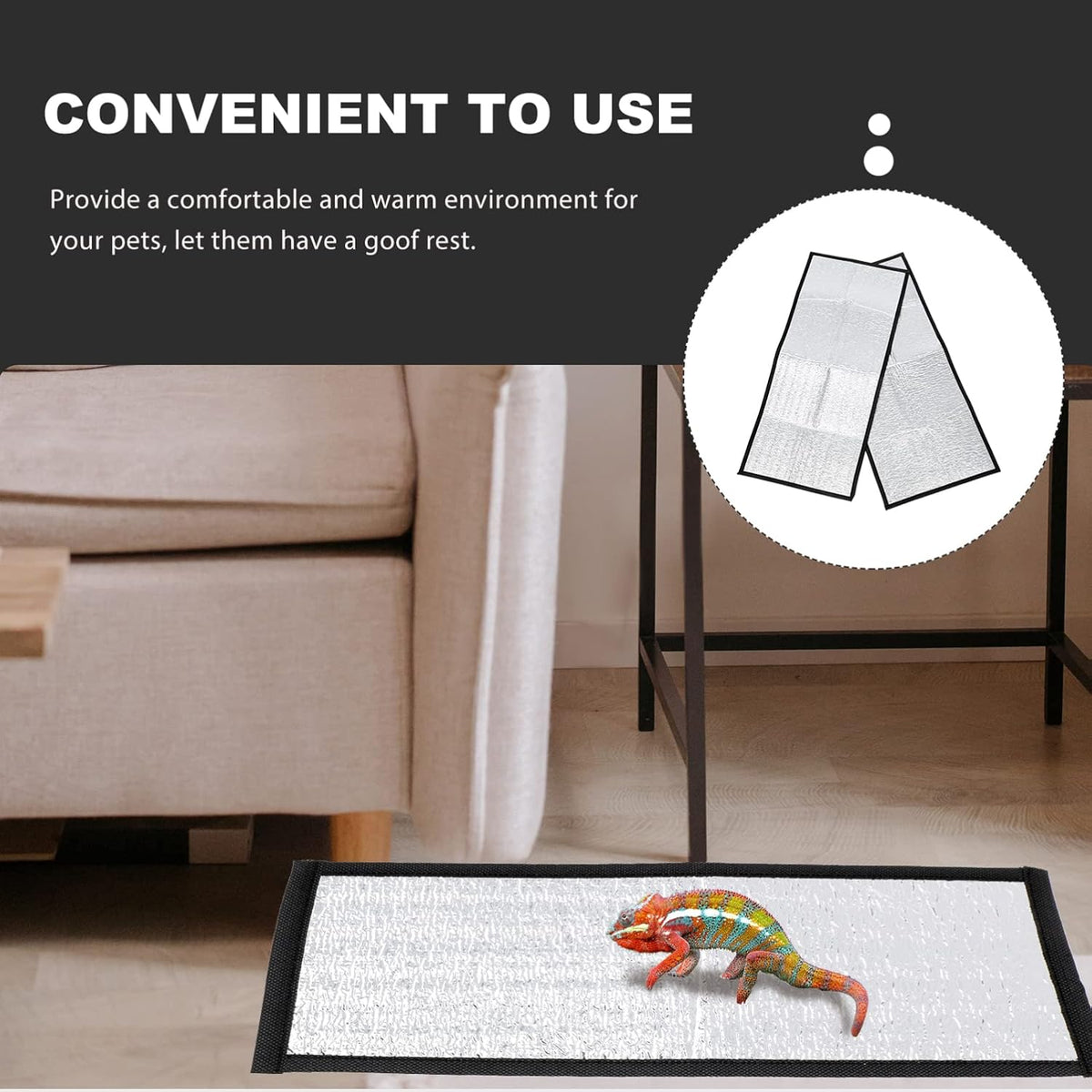 balacoo 2-Pack Reflective Insulation Mat 26.8x11.8" - Thermal Film Under Tank Reflects Heat Upward to Boost Reptile Heat Pad Efficiency, Cuts Energy Loss for Snakes, Lizards & Turtles - Image 9