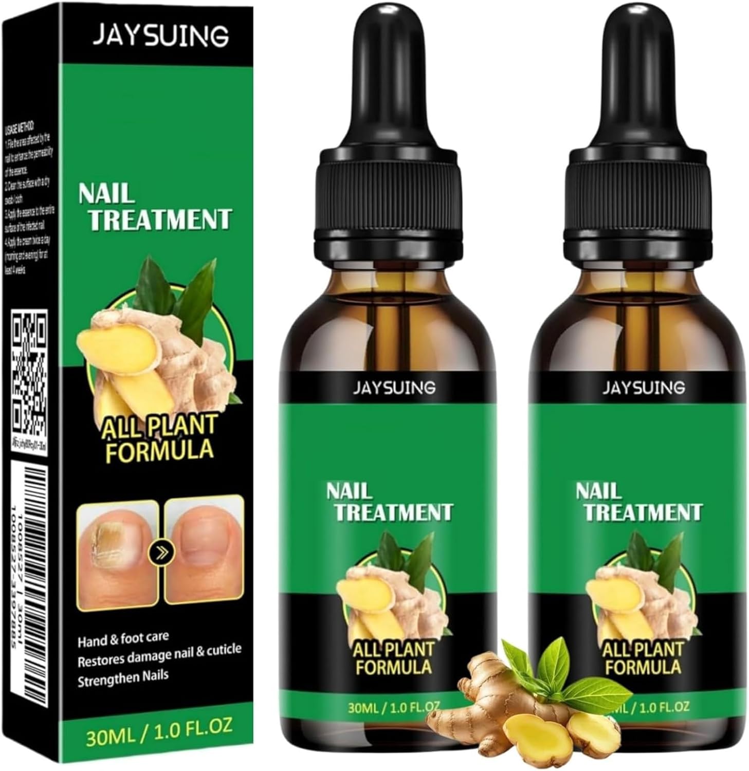 Aguppo 2Pcs Ginger Nail and Cuticle Care Oil front view