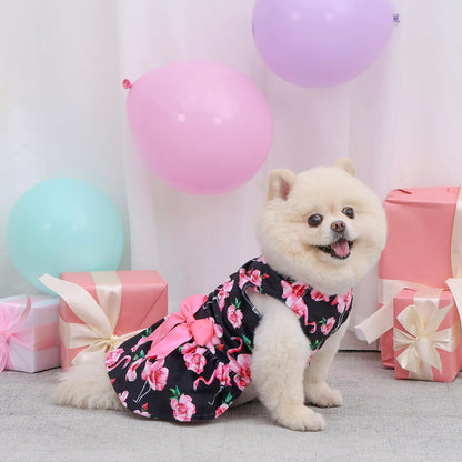 Premium soft velvet fabric pet dress for small dogs