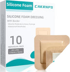 CAKRNPS silicone foam dressing 10 pack box front view showing sterile packaging for medical wound care
