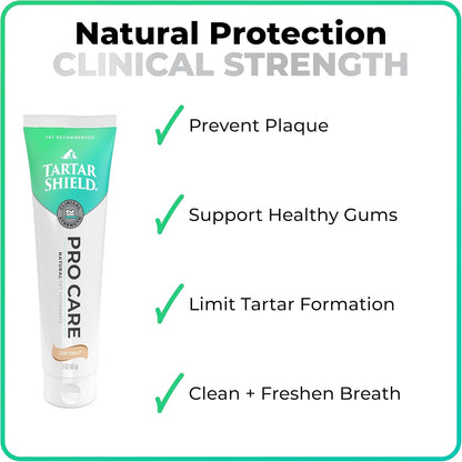 Clinical strength dog and cat toothpaste formula for plaque and tartar control shown at an angle