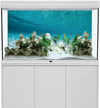 AWERT 48 by 24 inches fish tank background applied to the back of a large aquarium