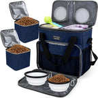 BAGLHER Dog Travel Bag, Pet Travel Bag (ALL Pet Travel Supplies), With 2 Pet Food Containers and 2 Collapsible Silicone Bowls; Essential Kits for Pet Travel Grey - Image 13