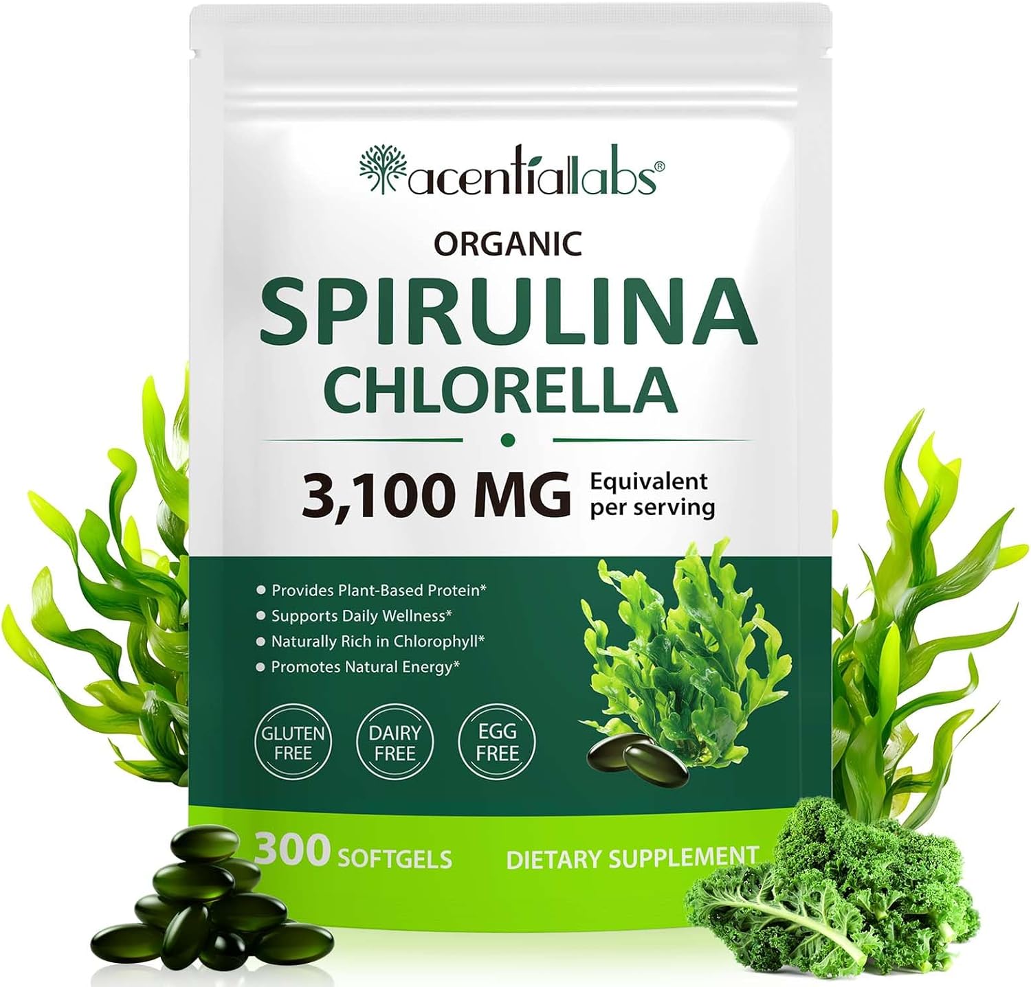 Fanshi Zuzokkaha Spirulina and Chlorella softgels pouch front view