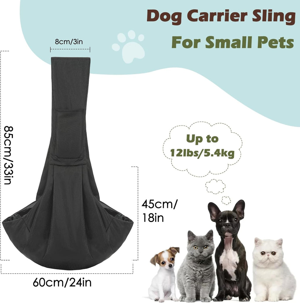 Hands-free dog sling with safety harness detail