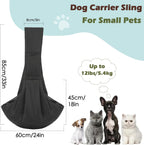 Hands-free dog sling with safety harness detail