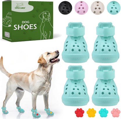 EVA Dog Shoes- Non-Slip Waterproof Dog Booties for Hot Pavement Summer, Easy ON & Off Reflective Adjustable Pet Boots & Paw Protectors, Rugged Sole for Small Medium Large Dog Outdoor Walking (Beige,M) - Image 11