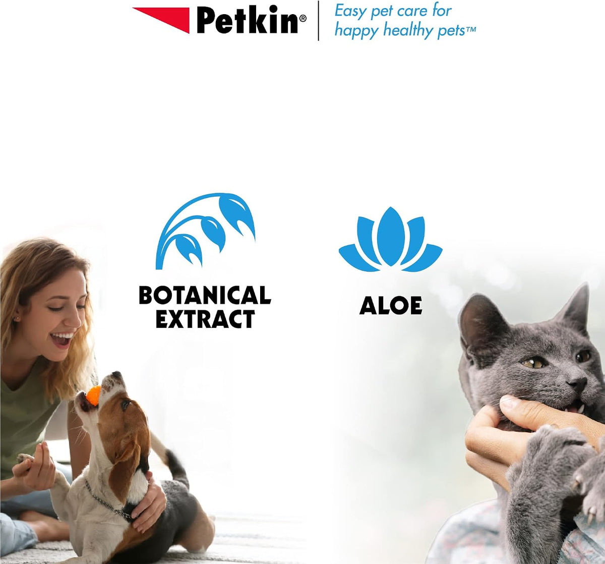 Petkin veterinarian approved cat wipes for removing dirt and eye discharge