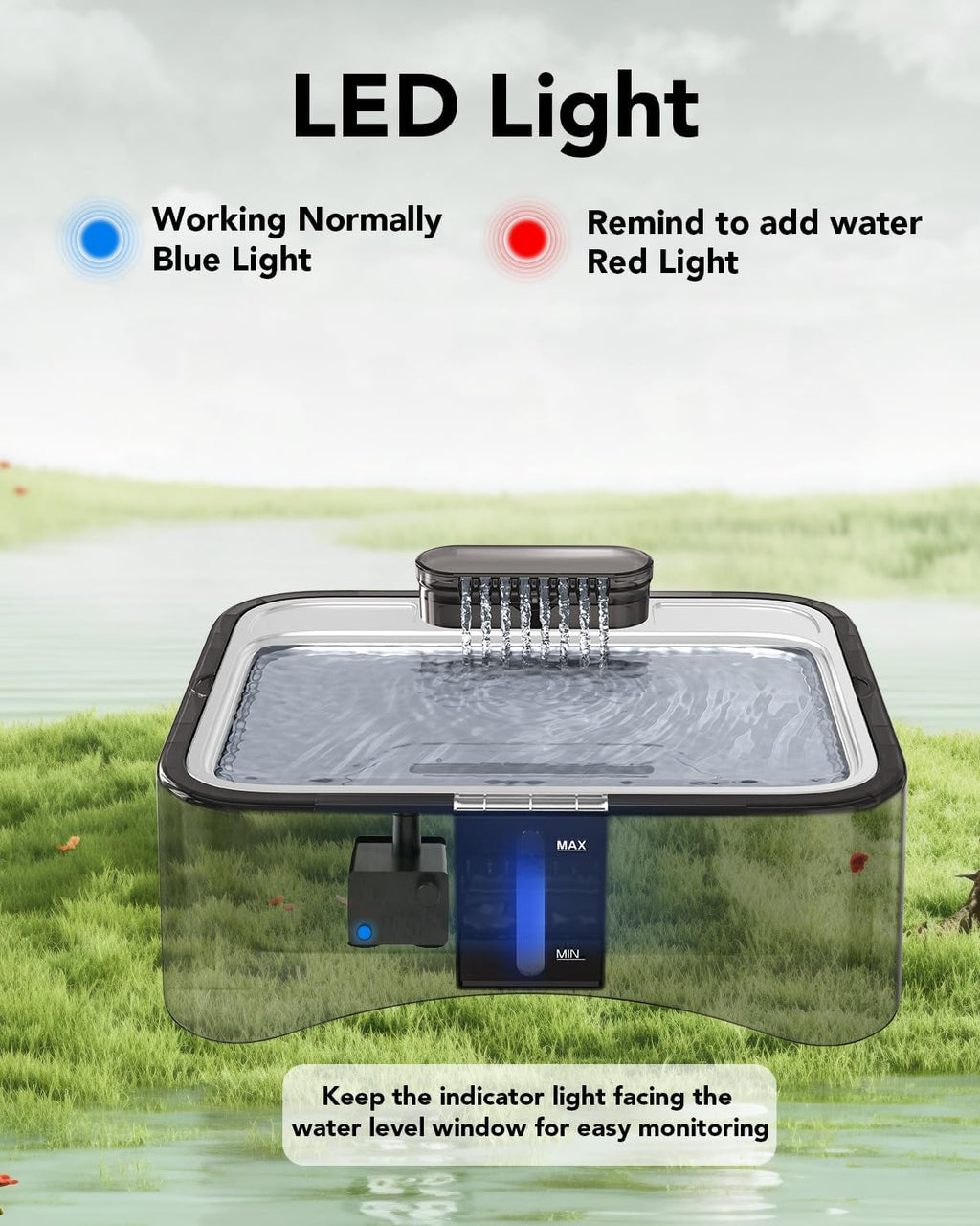 Upsky dog water fountain with filtration system components