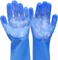 Yintoper pet grooming gloves showing front side with silicone teeth
