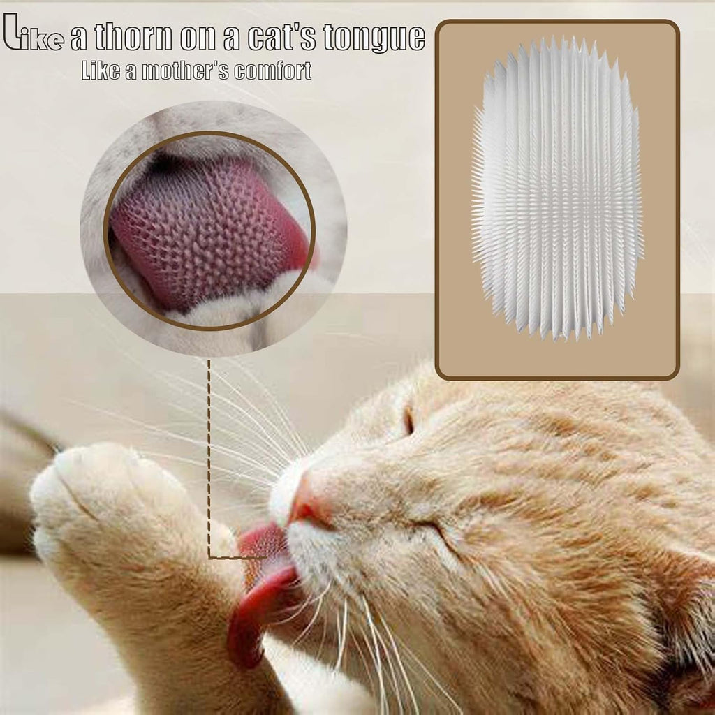 Side profile of the lightweight white cat tongue grooming tool demonstrating the comfortable hand grip structure