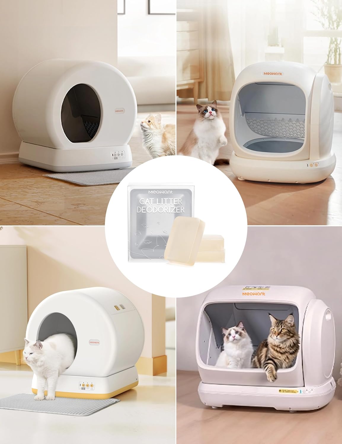 Sealed packaging of Meowant pet odor remover highlighting the thirty-day protection.