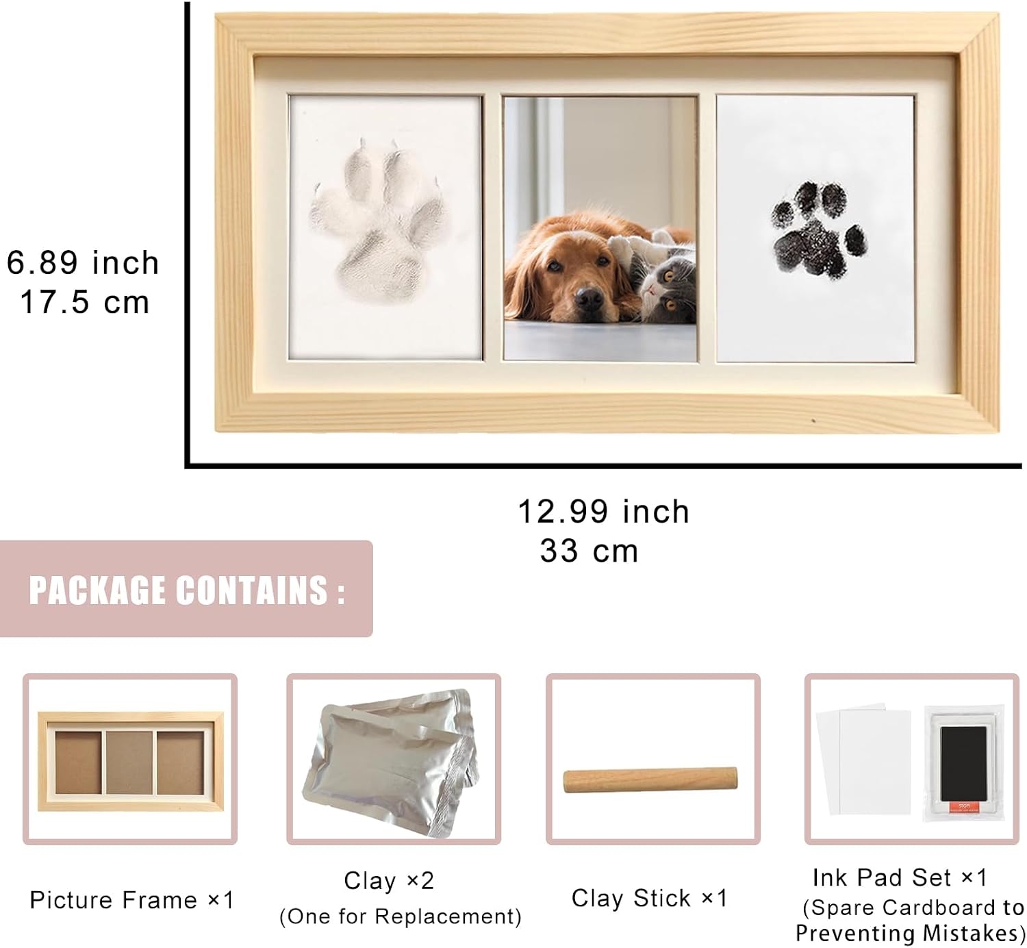 Oversized mess free clean touch ink pad for cat and dog paw prints