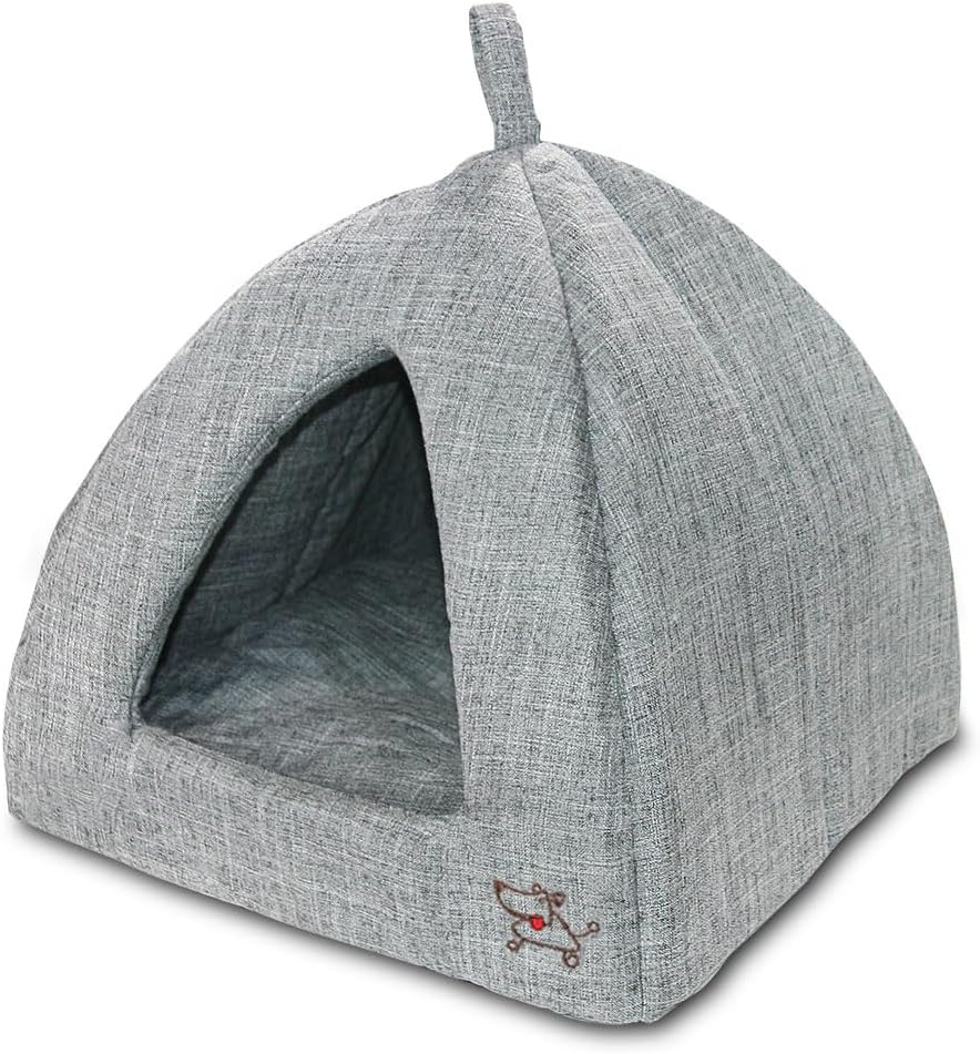 Best Pet Supplies Cat Bed for Indoor Cat, Domed Tent House with Removable Pillow, Covered Cat Cave for Small Dog, Puppies and All Breeds of Cats - Gray, 16 x 16 x H:16" - Image 15