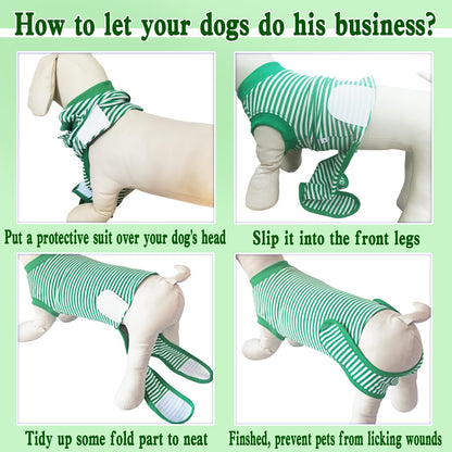 Karoku surgical pet onesie alternative to dog cone of shame back view
