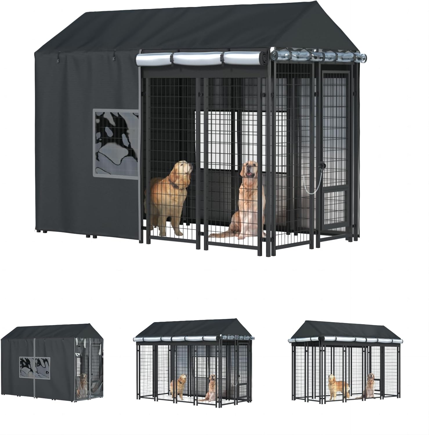 LYBOSH brand gray industrial grade polyester shelter for large dog cages