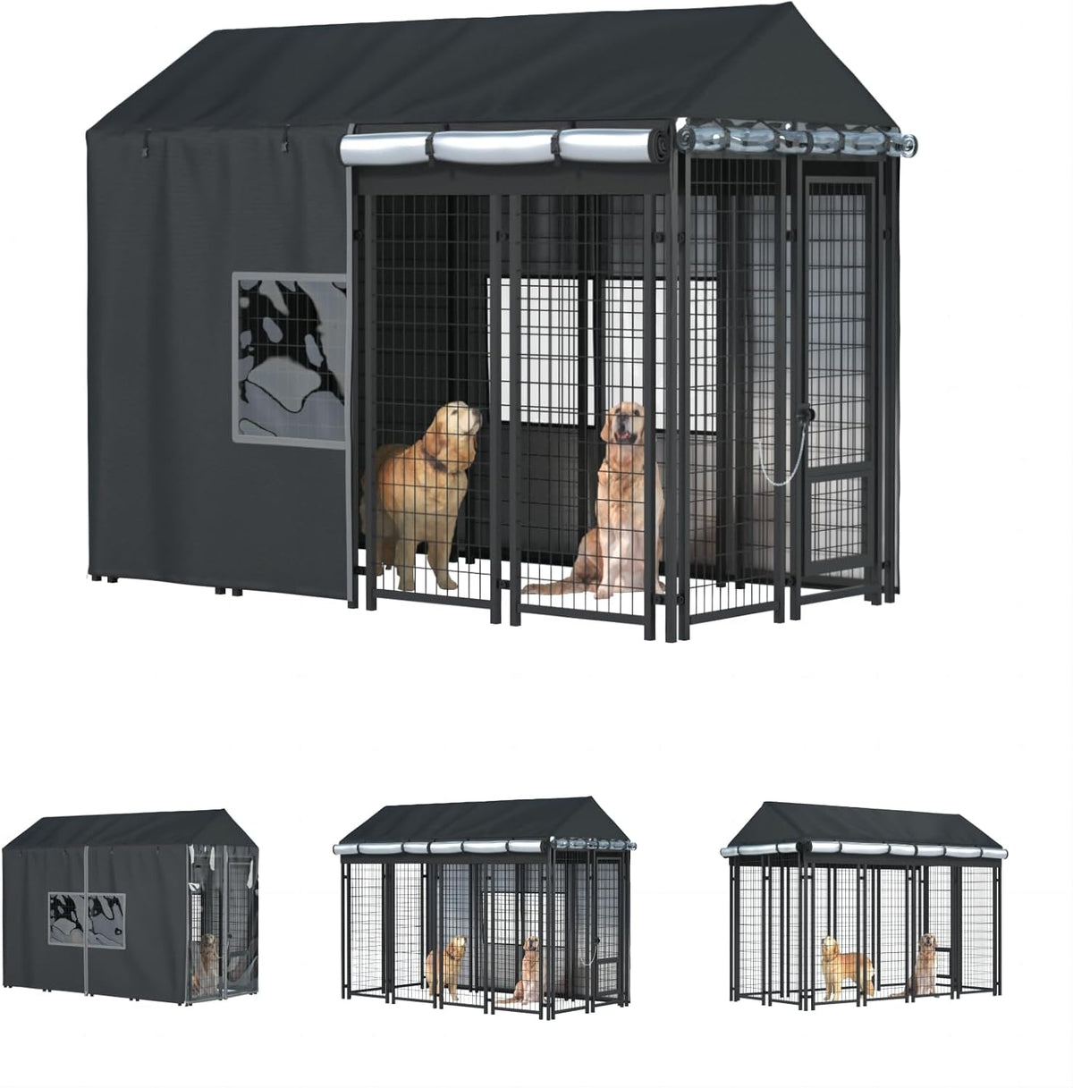LYBOSH brand gray industrial grade polyester shelter for large dog cages