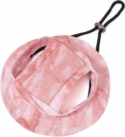 Dog Sun Hat Cute Pet Hat Trucker Hat with Ear Holes for Sun Protection Adjustable Tie-dye Printing Cotton Fisherman's Hat for for Small Medium Dogs Cats - Image 12