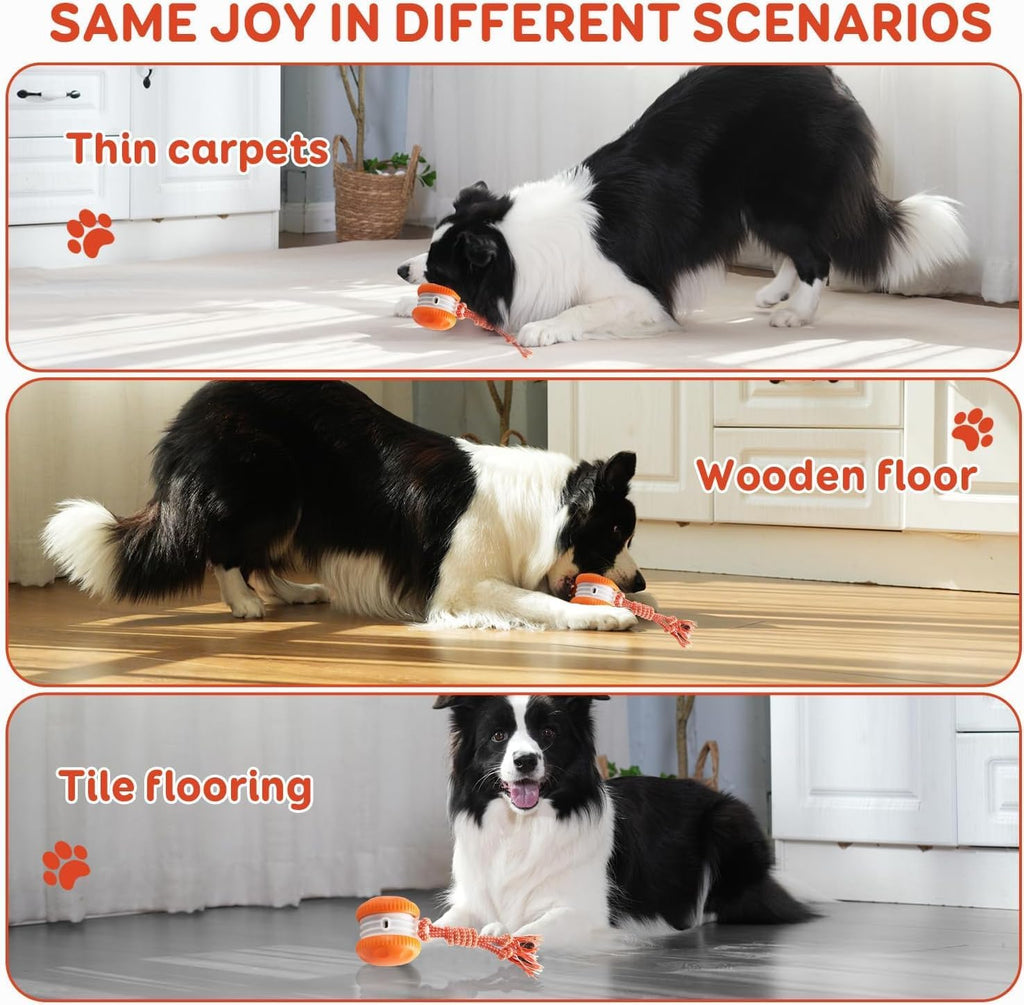 Side profile of interactive USB rechargeable dog toy
