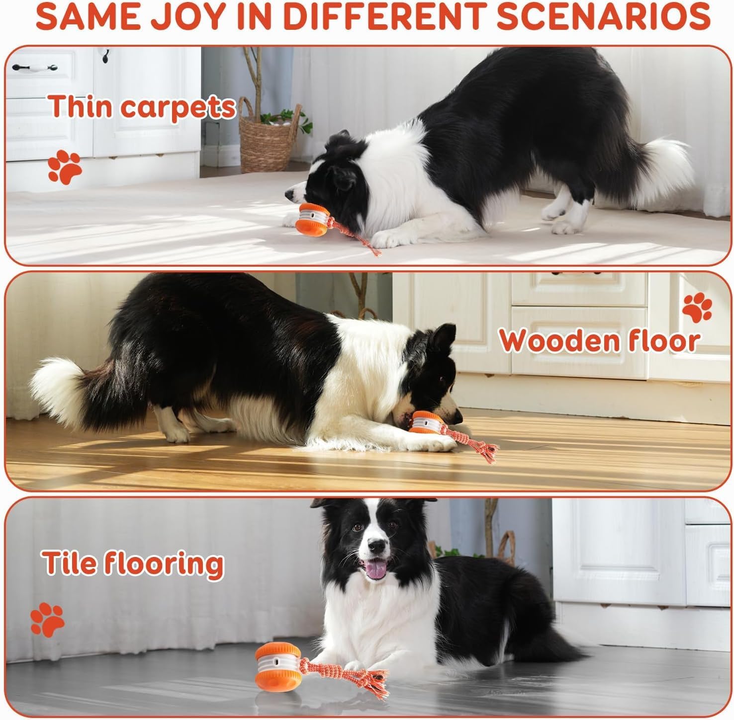 Side profile of interactive USB rechargeable dog toy