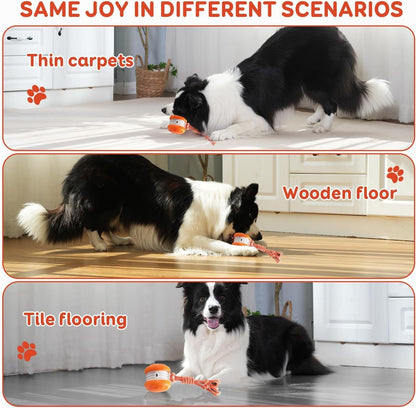 Side profile of interactive USB rechargeable dog toy